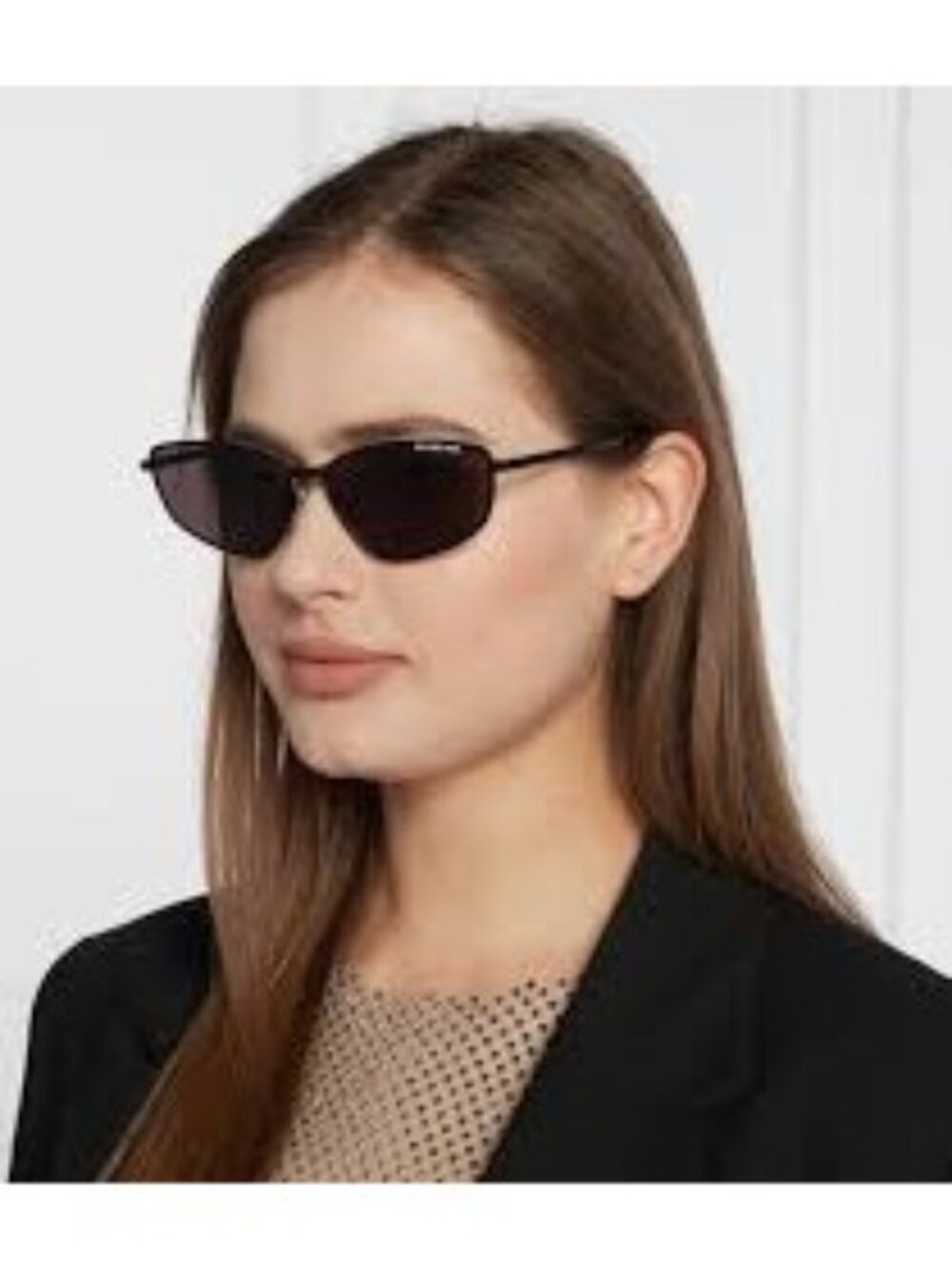 Balenciaga BB0277S 002 Unisex Sunglasses Ruthenium Rectangle Frame, Brown Lenses - Picture 2 of 10